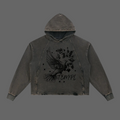 Vintage Washed Frayed-Hem Hoodie